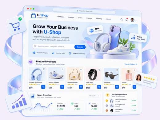 Illustrative mobile Seller Center dashboard