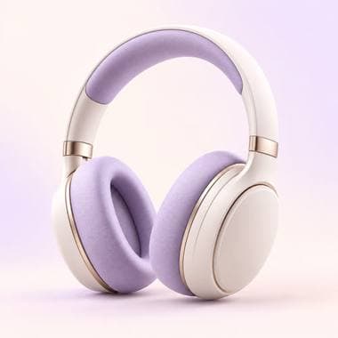 Lavender over-ear headphones
